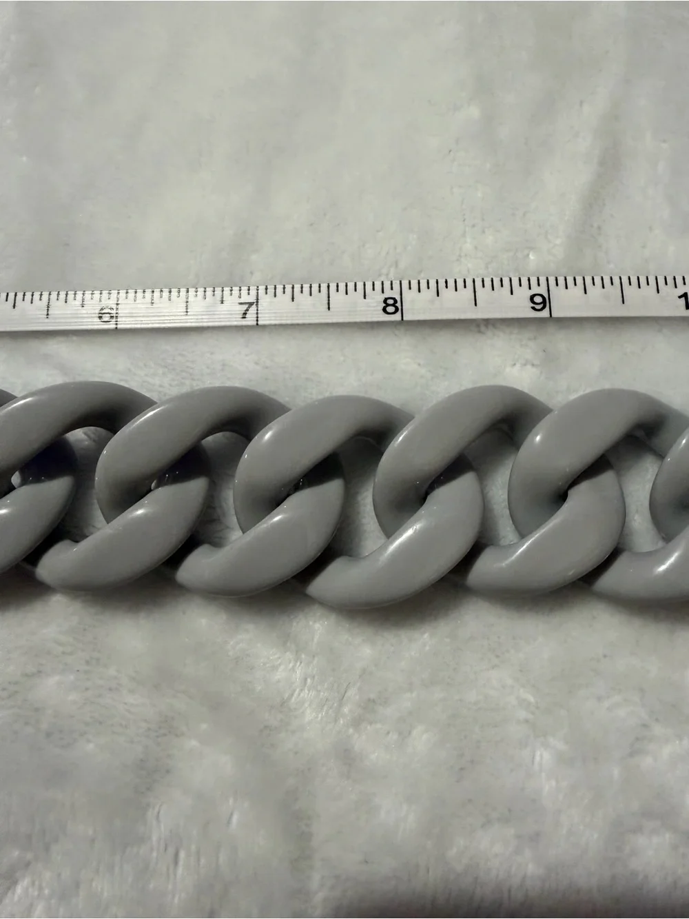 Chunky Glossy Purse / Bag Chain Charm Light Gray